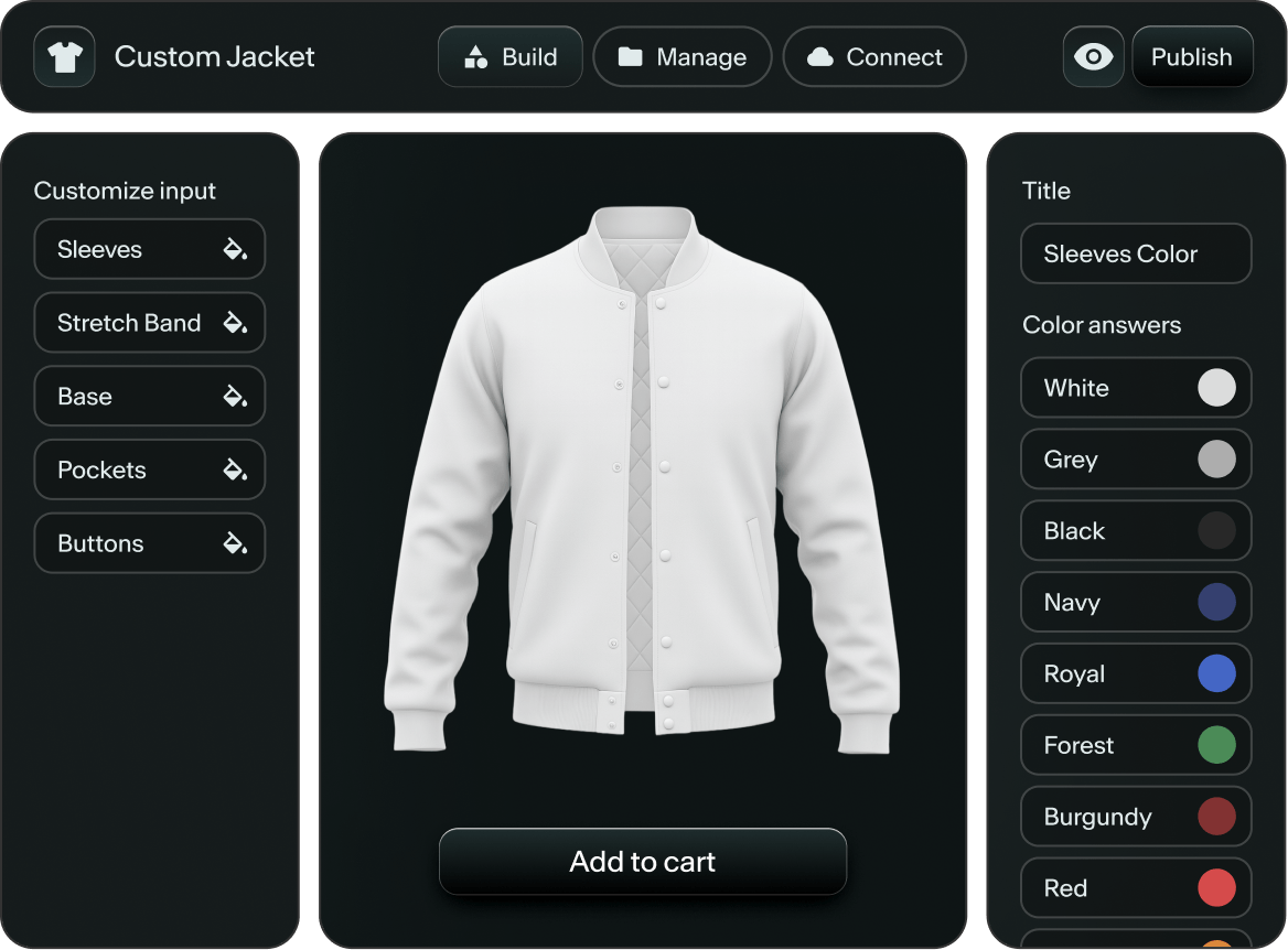 Product configuration custom jacket